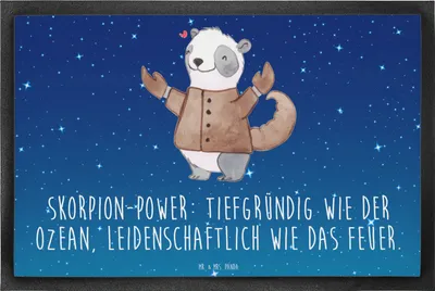 Produktbild von Mr. & Mrs. Panda Schmutzfänger Skorpion Astrologie 40 x 60 cm - Sternenhimmel Blau - Geschenk, Sternzeichen, Geburtstagsgeschenk, fußmatte, Fußabtreter, Schmutzfangmatte