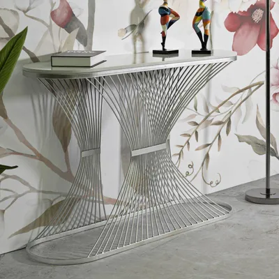 Immagine prodotto di Dmora Consolle Branduzzo 35x120x79h cm Argento, Vani
