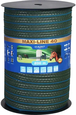 Produktbild von Lacme Weidezaunband, MAXI LINE 40 , Grün, 200m, 0,06 Ohm/m - 637500