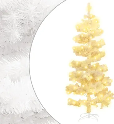 Zdjęcie produktu dla Spiralna choinka z lampkami i stojakiem, biała, 150 cm, PVC