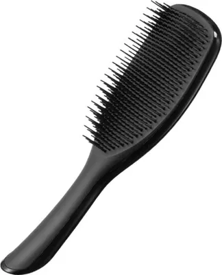 A black hairbrush is shown against a white background.