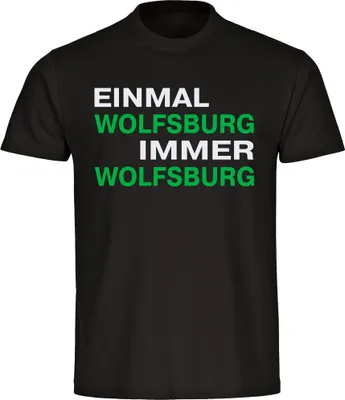 Produktbild von multifanshop Kinder T-Shirt - Wolfsburg - Einmal Immer, schwarz, Größe 164