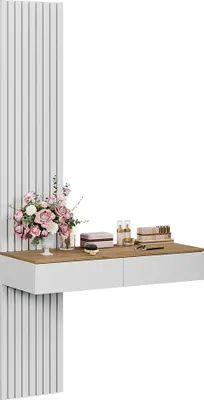 Produktbild von Schminktisch Vicco Melina Weiß/Eiche 100 cm mit 2 Schubladen, Model 57979