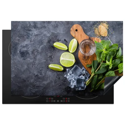 Produktbild von KitchenYeah© Herdabdeckplatte Schneidebrett - Glas - Obst - Induktionsschutz , 77x51cm, Küche Deko, Glaskeramikkochfeld Herdabdeckung, Abdeckplatte fùr Kochfeld