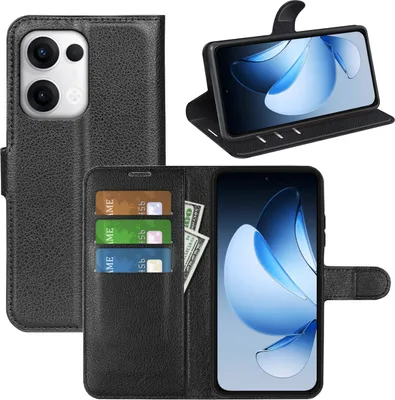 Immagine prodotto di Per Oppo Reno 13 5G Smart Mobile Phone Case Nero Pelle finta Custodia Cover Book