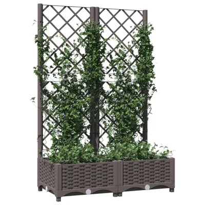 Produktbild von "im Sonderangebot"Pflanzkübel/Garten-Hochbeet - CLORIS - Pflanzkasten - mit Rankgitter Braun 80x40x121,5 cm PP - NeuMöbel5319803