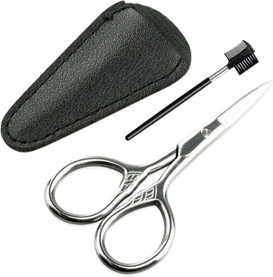 Produktbild von Bartschere aus rostfreiem Stahl, für Schnurrbart, Augenbrauen, Wimpern, 1 Stück, Pflege für Männer