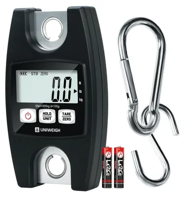 Zdjęcie produktu dla Waga bagażowa wisząca - 300 kg - Dokładność 0,1 kg - Wyświetlacz LCD - Z hakiem