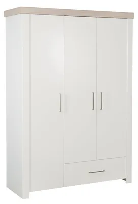 Produktbild von roba Kleiderschrank 'Lucy' 3-trg. mit Fronten in weiß, Kranz in 'Luna Elm'