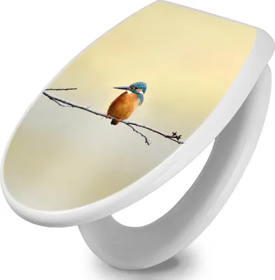 Produktbild von banjado Toilettendeckel mit Absenkautomatik 37,3x45x5cm -Pause - WC Brille Soft Close - hygienischer Toilettendeckel/Klodeckel Duroplast mit Edelstahl Scharnieren - einfache Montage [TDW 10457]