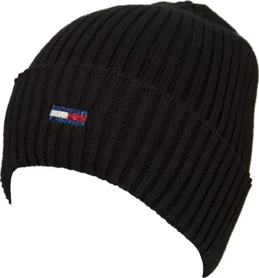 Produktbild von Hutmütze TOMMY HILFIGER JEANS mit Stulpe Artikel AW0AW10705 TJM ESS FLAG BEANIE, UNICA - ONE SIZE, Cotone 100%