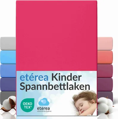 Produktbild von Jersey Spannbettlaken 60x120 - 70x140 cm, 100% Baumwolle Bettlaken, Pink
