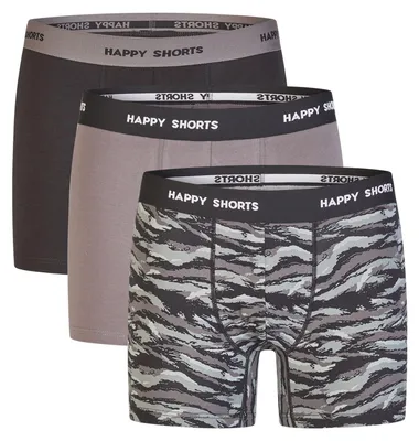Produktbild von Happy Shorts Herren Boxer Jersey 3-Pack  sortiert 1 - Größe M