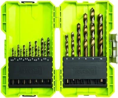 Produktbild von RYOBI HSS Metallbohrer Set, 19-teilig, 2 bis 10 mm, RAK19HSS2