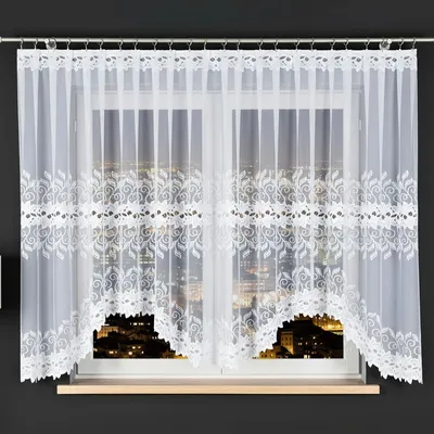 Obrázek produktu pro Dekorační krátká vzorovaná záclona na žabky BASTIA 160 bílá 400x160 cm MyBestHome