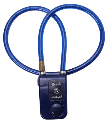 Obrázek produktu pro Bluetooth Smart zámek s ovládáním přes aplikaci a alarmem proti krádeži, řetízkový zámek s alarmem o síle 105 dB (modrý)