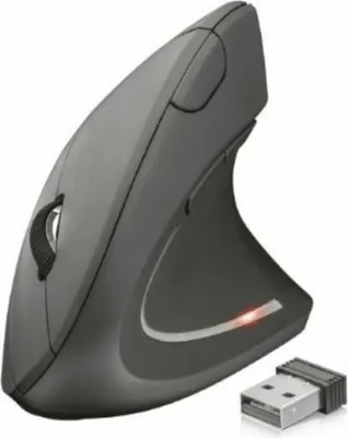Produktbild von Bezprzewodowa mysz pionowa Trust Verto, ergonomiczna mysz bezprzewodowa, zapobieganie syndromowi ramienia myszy/ramienia tenisisty (RSI), 800-1600 DPI, mysz bezprzewodowa dla osób praworęcznych, PC, komputer, laptop, Mac, z bateriami