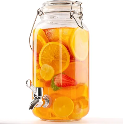 Produktbild von Retro 2,5L Glasdispenser mit Zapfhahn für Getränke