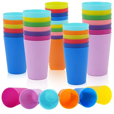 Immagine prodotto di Solidchoice - Set di 24 bicchieri di plastica riutilizzabili da 260 ml per bambini