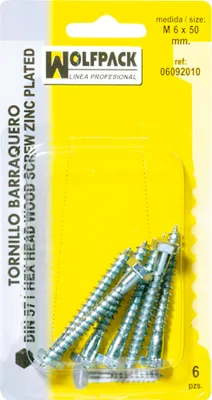 Obrázek produktu pro Barraquero šroub Din571 8x80 mm. (5 kusů)