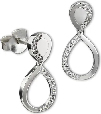 Produktbild von SilberDream Damen Ohrringe Tropfen Zirkonia weiß Ohrstecker 925 Silber D2GSO505W