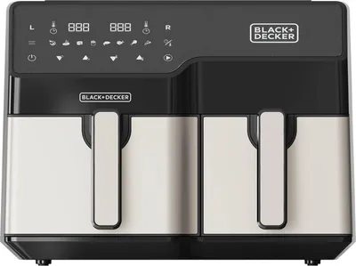Immagine prodotto di Black & Decker BXAF9000E Double 9 L Stand-alone 2500 W Hot air fryer Black. Stainless steel