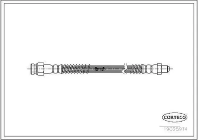 Produktbild von CORTECO 19025914 Bremsschlauch Hinten für MITSUBISHI PAJERO II (V3W, V2W, V4W) PAJERO I (L04G, L14G) Pajero Sport I SUV (K7, K9) COLT III (C5A)