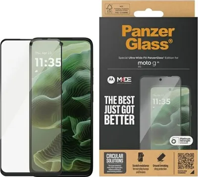 Produktbild von PanzerGlass ® Displayschutz Motorola moto g56 5G | g35 5G | Ultra-Wide Fit, Motorola, Motorola - Moto G35 5G, Trockene Anwendung, Kratzresistent, Schockresistent, Transparent, 1 Stück(e)
