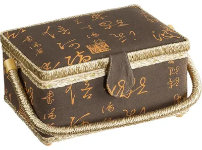 Zdjęcie produktu dla Pudełko do szycia - 24 x 17,5 x 13 cm - brązowe