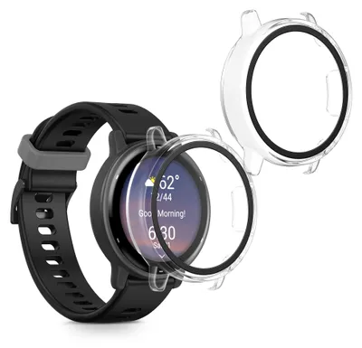 Produktbild von kwmobile 2x Glas Hülle für Garmin vivoactive 5 / active 5 Schutzhülle - Fullbody Fitnesstracker Case Set aus Glas - Transparent