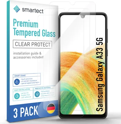 Produktbild von 3x Schutzglas Panzerfolie Klar für Samsung Galaxy A33 5G Displayschutz Hartglas