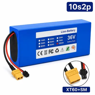 Produktbild von Lithiumakku - 10S2P 18650-Akkupack - 36 V - 100 Ah - Li-Ionen - XT60-SM - Für E-Scooter und E-Bike - 500 W