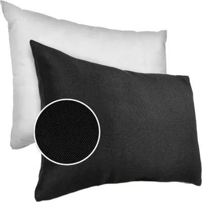 Produktbild von Dekokissen mit Füllung in gewebter Tizi Leinen-Optik 30 x 50 cm Schwarz
