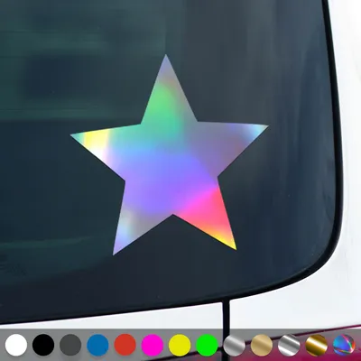 Produktbild von PantherPixel Stern Aufkleber Sternenstaub Sternenhimmel Sternchen Sticker Auto Geschenkidee Farbe Oilslick-Hologramm