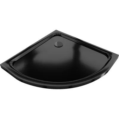 Obrázok produktu pre Mexen Flat polkruhová sprchová vanička slim 80 x 80 cm, čierna, syfon čierna - 41708080B