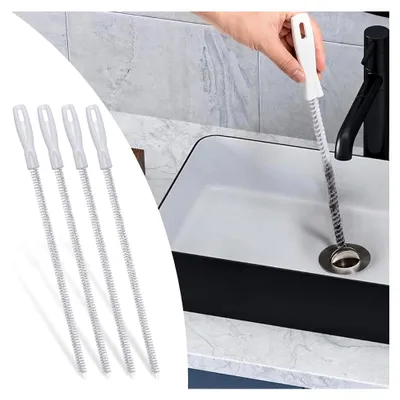 Produktbild von 4er-Set Reinigungsbürsten für Abwasserkanäle, 45 cm lange Bürsten für Abflussreinigung in Küche und Bad