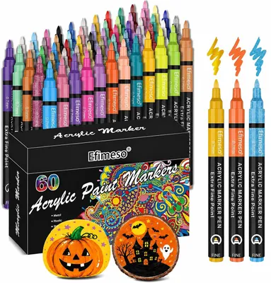 Acrylmarker-Set, 60 Farben, extrafeine Spitze 0,7 mm