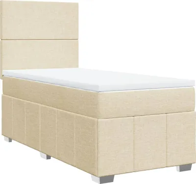 Produktbild von vidaXL Boxspringbett mit Matratze Creme 90x200 cm Stoff