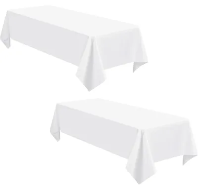 Obrázek produktu pro Bílý obdélníkový ubrus, polyester, 140 x 240 cm, 2 kusy