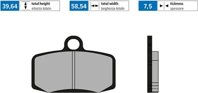 Produktbild von POLINI Rennkeramische Bremsbeläge Paar 39,6x58,5x7,5 mm