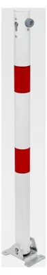 Produktbild von Absperrpfosten Klappy | verschiedene Ausführungen | zum Aufschrauben, umlegbar | weiß | Pfosten-Ø 60 mm | Höhe 100 cm