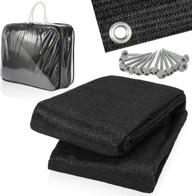 Immagine prodotto di TolleTour tappeto per tenda 250x250cm tappeto per tenda con 13 chiodi e 12 fori Tappeto da campeggio sottotenda in HDPE, nero