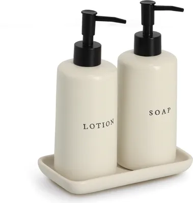 Produktbild von ZELLER Badezimmer Keramik Set beige 3 Stück