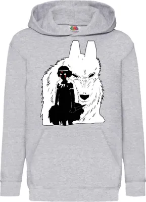 Produktbild von Kinder Kapuzenpullover Princess Mononoke, 9-11 Jahr - 140 / Grau