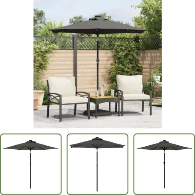 Produktbild von The Living Store Sonnenschirm mit Stahlmast Anthrazit 225x225x212 cm