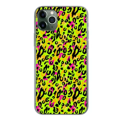 Produktbild von MuchoWow® Handyhülle Schutzhülle Hülle für iPhone 11 Pro Max Tierprint - Panther - Neon - Gelb Silikon Softcase Handy Hülle - Schutz