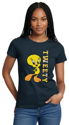 Produktbild von Spreadshirt Looney Tunes Tweety Camouflage Frauen T-Shirt, L, Navy
