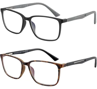 Image de Lunettes de lecture pour hommes, monture rectangulaire noire et turquoise, avec filtre de lumière bleue, correction de 2,5 dioptries