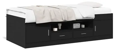 Obrázek produktu pro vidaXL Denní postel se zásuvkami bez matrace černá 100x200 cm