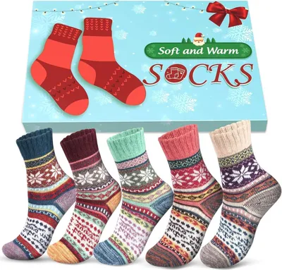 Produktbild von Wollsocken Damen Weihnachtsgeschenke Warme Thermosocken 2023